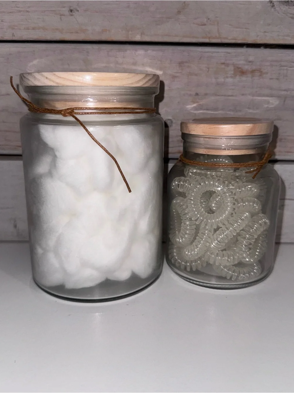 Rae Dunn Clear Glass Bathroom Jar Set - CLEAN & STASH - NWT
